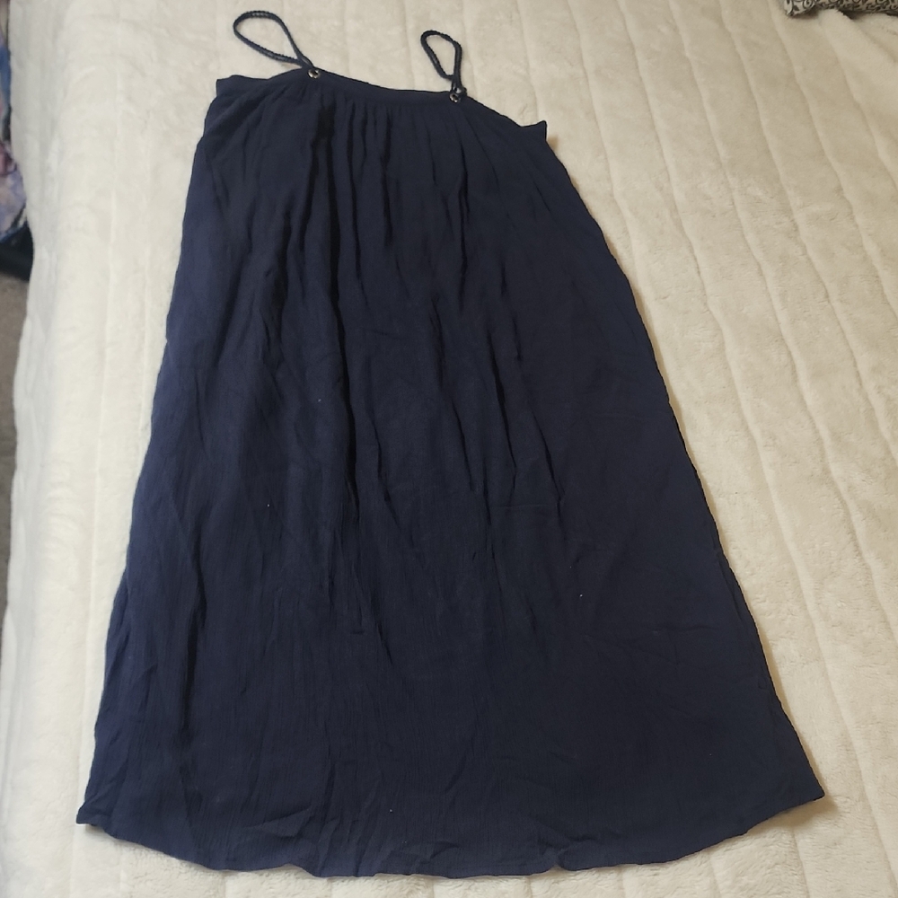 Monoprix Femme Navy Blue Spaghetti Strap Dress